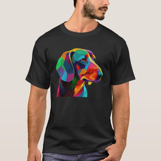 Dachshund  Colorful Pop Dachshund T-shirt (Voorkant)