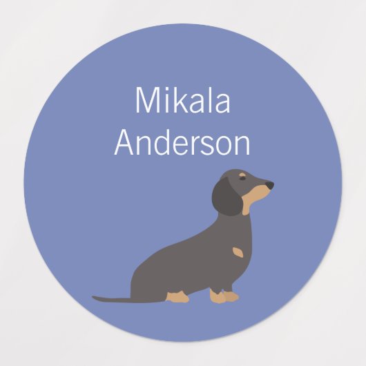 Dachshund couleurs chien imperméable étiquette (Design 1)