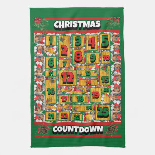 Dachshund Countdown Kerstmis Advent Calendar Dog Theedoek
