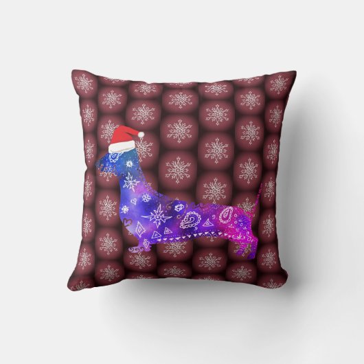 Dachshund, Coussin de flocons de neige (Verso)