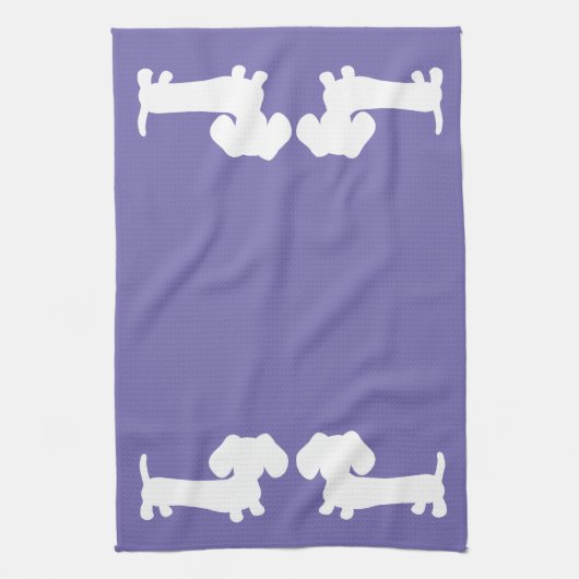 Dachshund Cuisine Plat Serviette Périwinkle violet (Vertical)