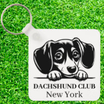 Dachshund Custom Club Thema sleutelhanger