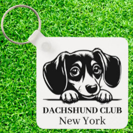 Dachshund Custom Club Thema sleutelhanger