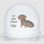 Dachshund Custom Name My Best Friend Sneeuwbol (Achterkant)