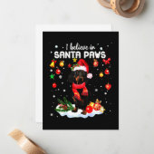 Dachshund Cute Christmas Notitiekaartje (Voorkant / Achterkant in situ)