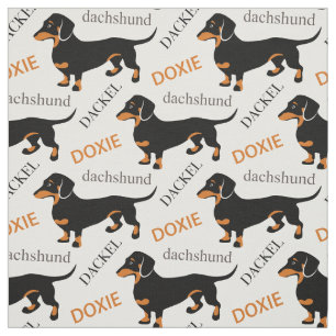 Dachshund, Dackel, Doxie Cute Dog Pattern Stof