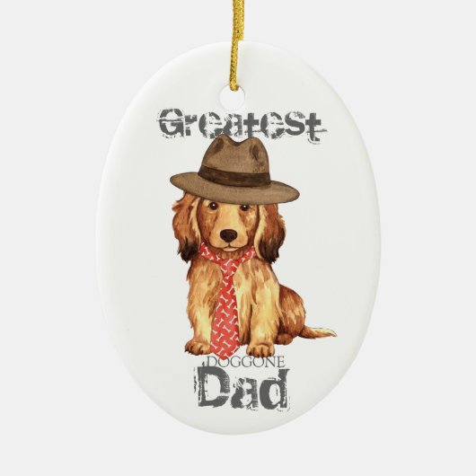 Dachshund Dad Ceramic Ornament (Voorkant)