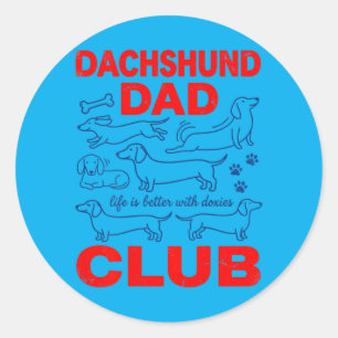 Dachshund Dad Club Op Rugontwerp Ronde Sticker