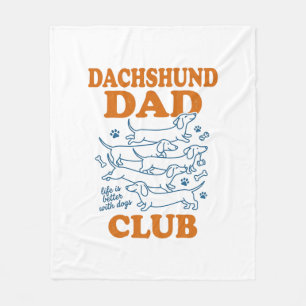 Dachshund Dad Club Vintage Hond Shirt Ontwerp_1 Fleece Deken