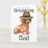 Dachshund Dad Kaart (Gele Bloem)
