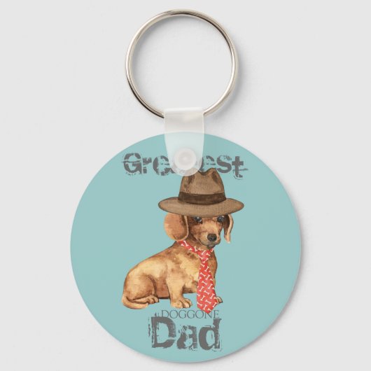 Dachshund Dad Sleutelhanger (Voorkant)
