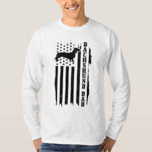 Dachshund Dad Vintage American Flag Patriotic Wein T-shirt