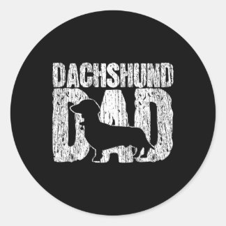 Dachshund Dad Wiener Father Fathers Day  Gi Ronde Sticker