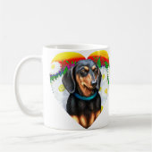 Dachshund Daisy Patch B&T Koffiemok (Links)
