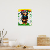 Dachshund Daisy Patch B&T Poster (Cuisine)