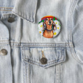 Dachshund Daisy Patch Ronde Button 5,7 Cm (In situ)