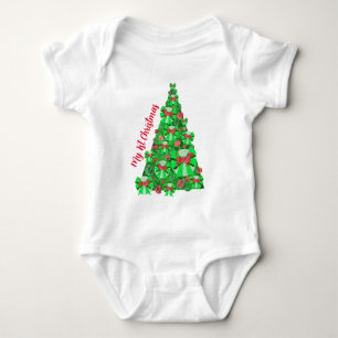 Dachshund Daxie Hond Silhouet Kerstboom Rood Romper