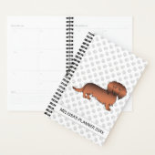 Dachshund de dessin animé à poil long rouge sablé (Devant avec enveloppe)