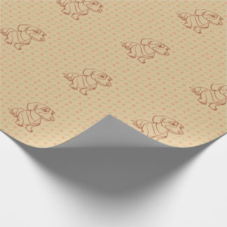Dachshund decoratieve lijn kunstpatroon cadeaupapier