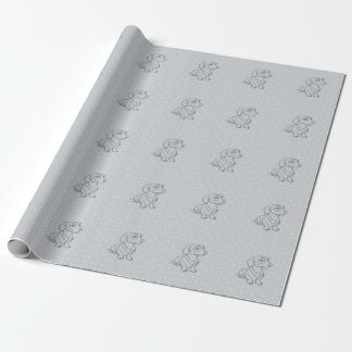 Dachshund decoratieve lijn kunstpatroon cadeaupapier