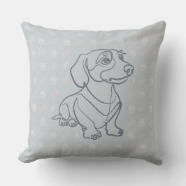 Dachshund decoratieve lijn kunstpatroon kussen