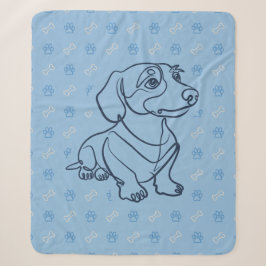 Dachshund decoratieve lijn kunstpatroon sherpa deken