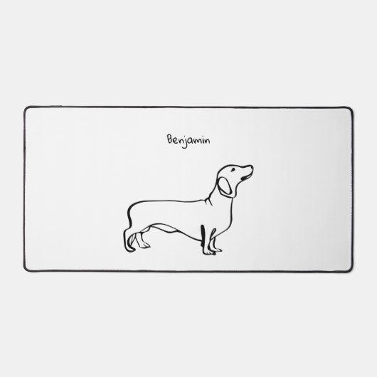 Dachshund Delight: Aanpasbare Bureaumat (Voorkant)