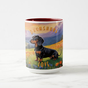 Dachshund Delight Mok, grillige hondenelegantie Mok