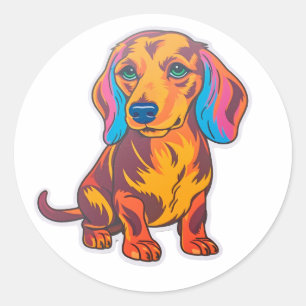 Dachshund Deluxe : Pawsome Pop Art Sticker Exvoyag