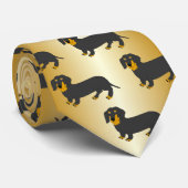 Dachshund Design Stropdas (Opgerold)