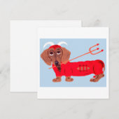 Dachshund Devil Feestdagenkaart (Voorkant / Achterkant)