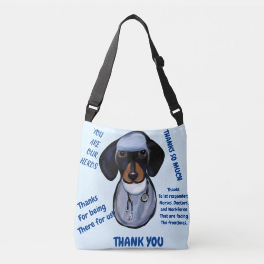 DACHSHUND DOCTOR CROSSBODY TAS (Voorkant)