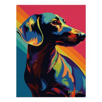 Dachshund Dog 001 - Bruno Pokopen Perfect Poster