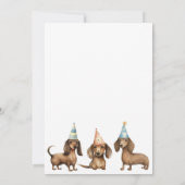 Dachshund Dog 70e Anniversaire Invitation de fête (Dos)