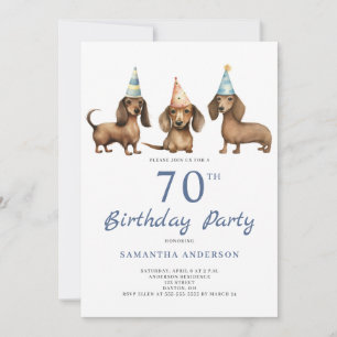 Dachshund Dog 70e Anniversaire Invitation de fête