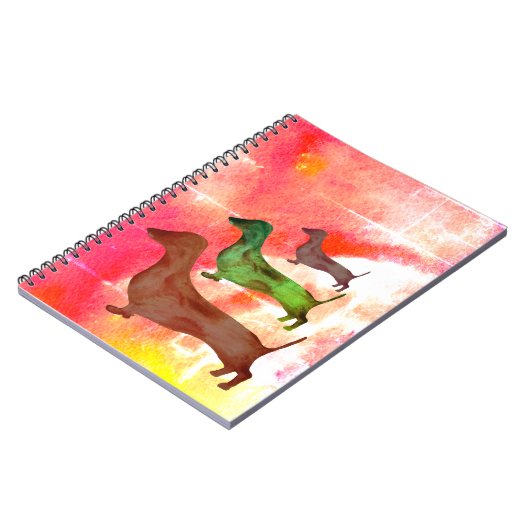 Dachshund Dog Abstract Art Illustratie Notitieboek (Linkerzijde)