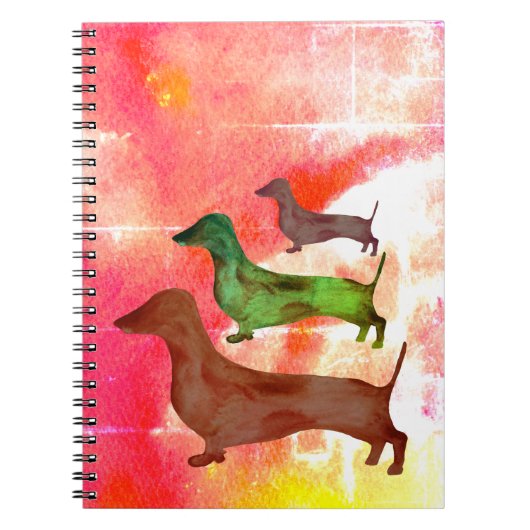 Dachshund Dog Abstract Art Illustratie Notitieboek (Voorkant)