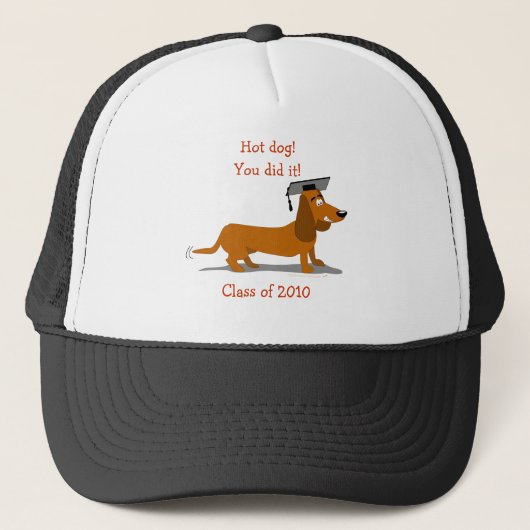 Dachshund Dog Afstuderen Sjabloon Trucker Pet (Voorkant)
