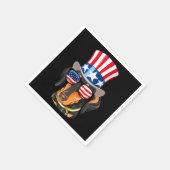 Dachshund Dog American Flag Pet Glasses Servet (Hoek)