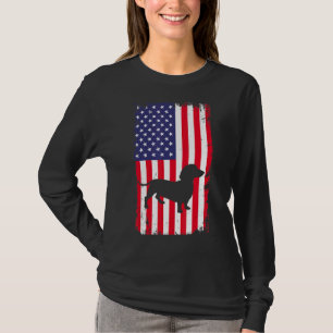  Dachshund Dog Amerikaanse vlag Patriotic Dog T-shirt