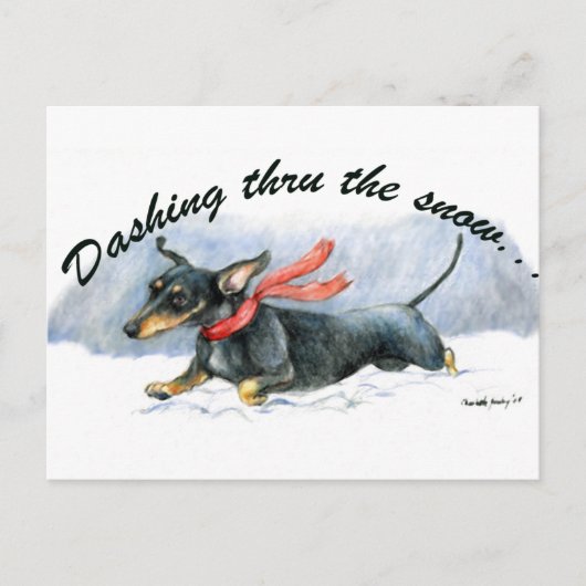 Dachshund Dog Art Briefkaart (Voorkant)