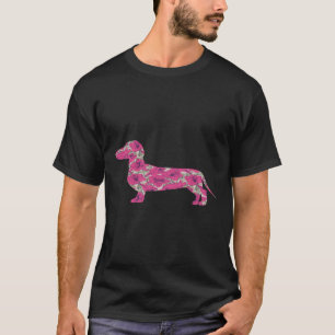 Dachshund Dog Art Decorative Flower Floral Wiener T-shirt