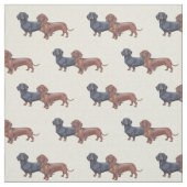 Dachshund Dog Art Fabric Stof (Swatch)