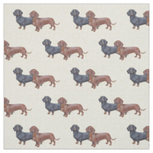 Dachshund Dog Art Fabric Stof