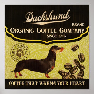 Dachshund Dog Art Poster - Organic Coffee Company