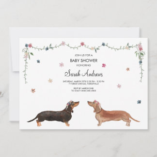 Dachshund Dog Baby shower Kaart