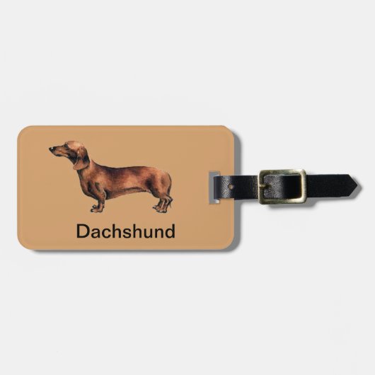 Dachshund Dog Bagagelabel (Voorkant horizontaal)