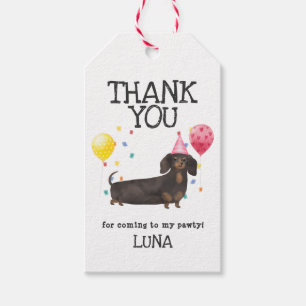 Dachshund Dog Birthday Dank je wel voor het Label Cadeaulabel