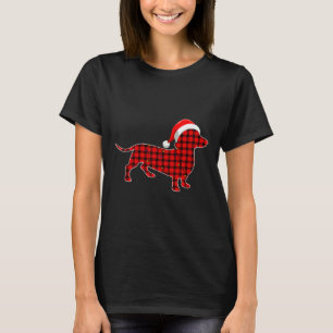 Dachshund Dog Buffalo Red Pset Kerstmis Pajama L T-shirt