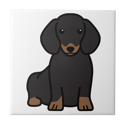 Dachshund Dog Cartoon Tegeltje (Voorkant)